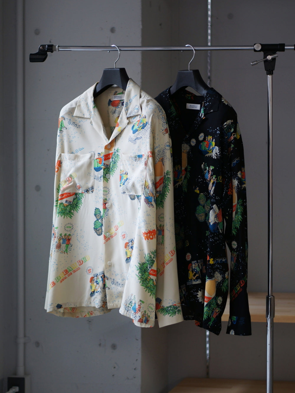 RADIALL | HOT DUB - OPEN COLLARED SHIRT L/S - Black