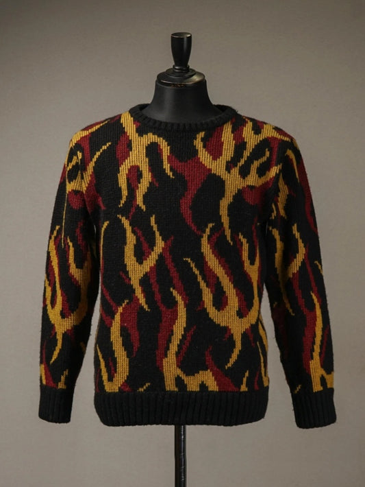 WEIRDO | PSYCHO FLAMES - SWEATER - Black