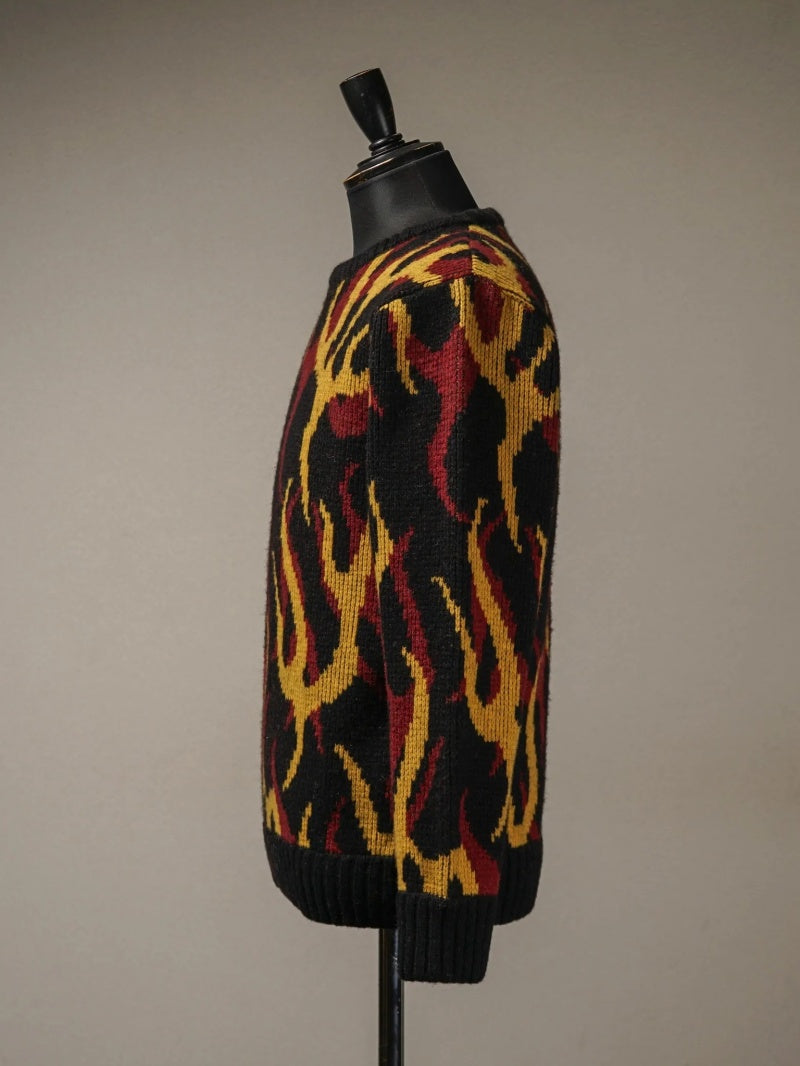 WEIRDO | PSYCHO FLAMES - SWEATER - Black