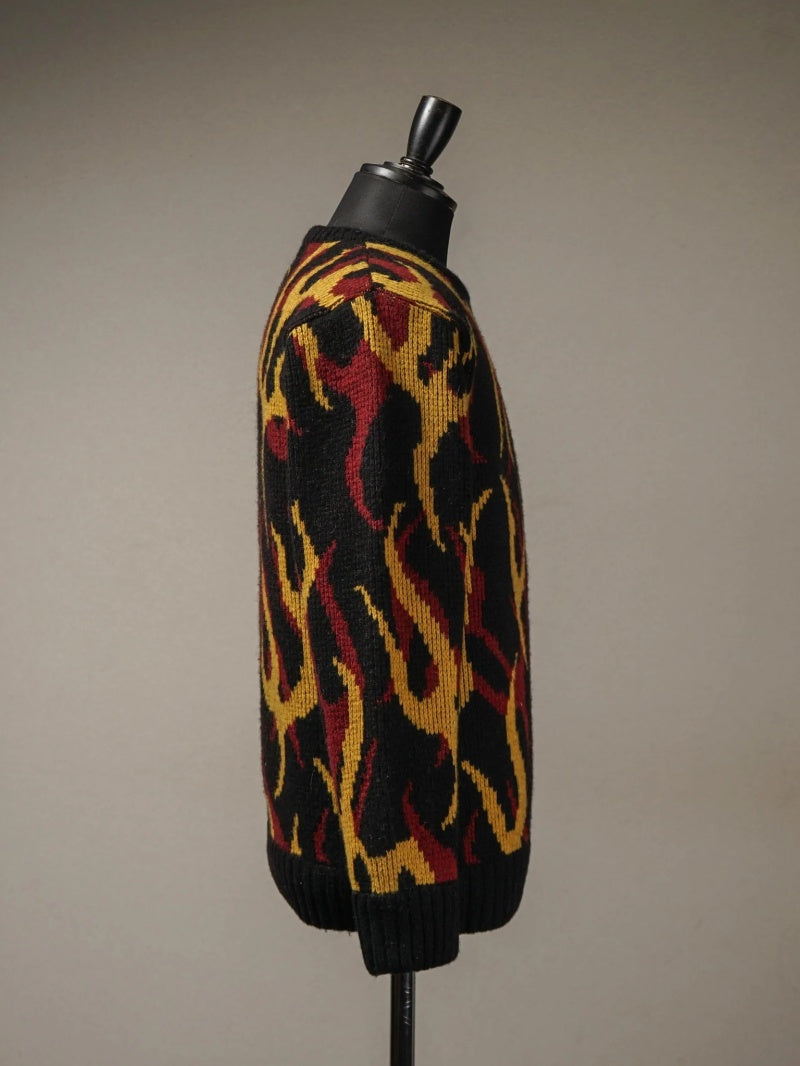 WEIRDO | PSYCHO FLAMES - SWEATER - Black