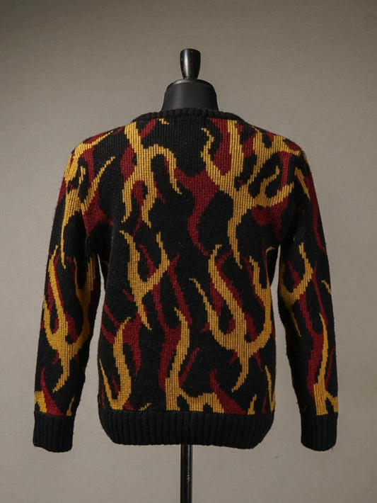 WEIRDO | PSYCHO FLAMES - SWEATER - Black