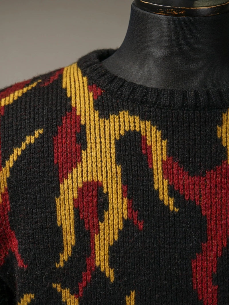 WEIRDO | PSYCHO FLAMES - SWEATER - Black