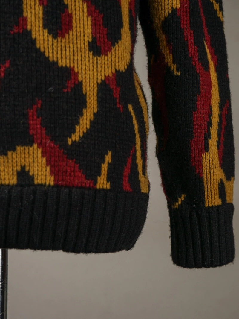 WEIRDO | PSYCHO FLAMES - SWEATER - Black