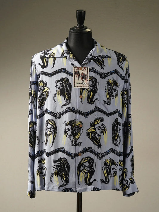 WEIRDO | VOODOO HEAD - L/S SHIRTS - Zenith Blue