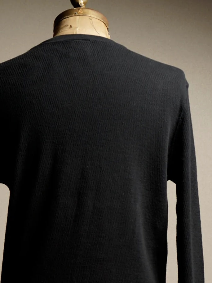 GLADHAND & Co. | WAFFLE L/S T-SHIRTS - Black
