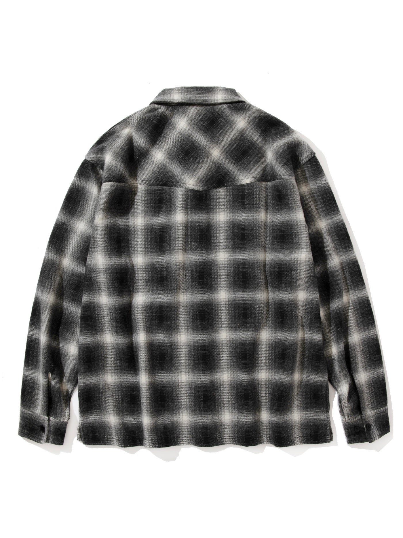 GOOD HELLER | WOOL&POLYESTER OMBRE CHECK SHIRT - Black