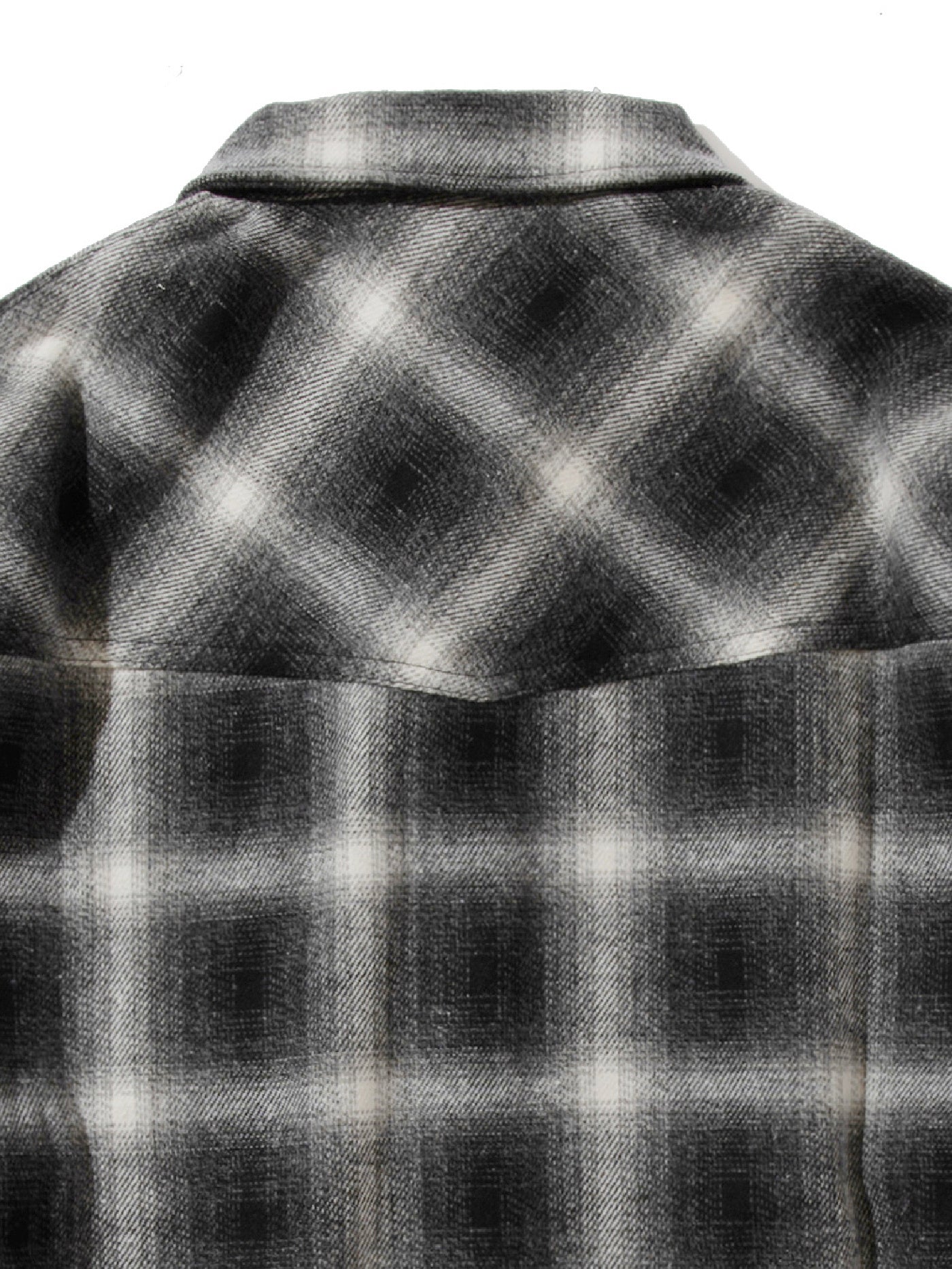 GOOD HELLER | WOOL&POLYESTER OMBRE CHECK SHIRT - Black