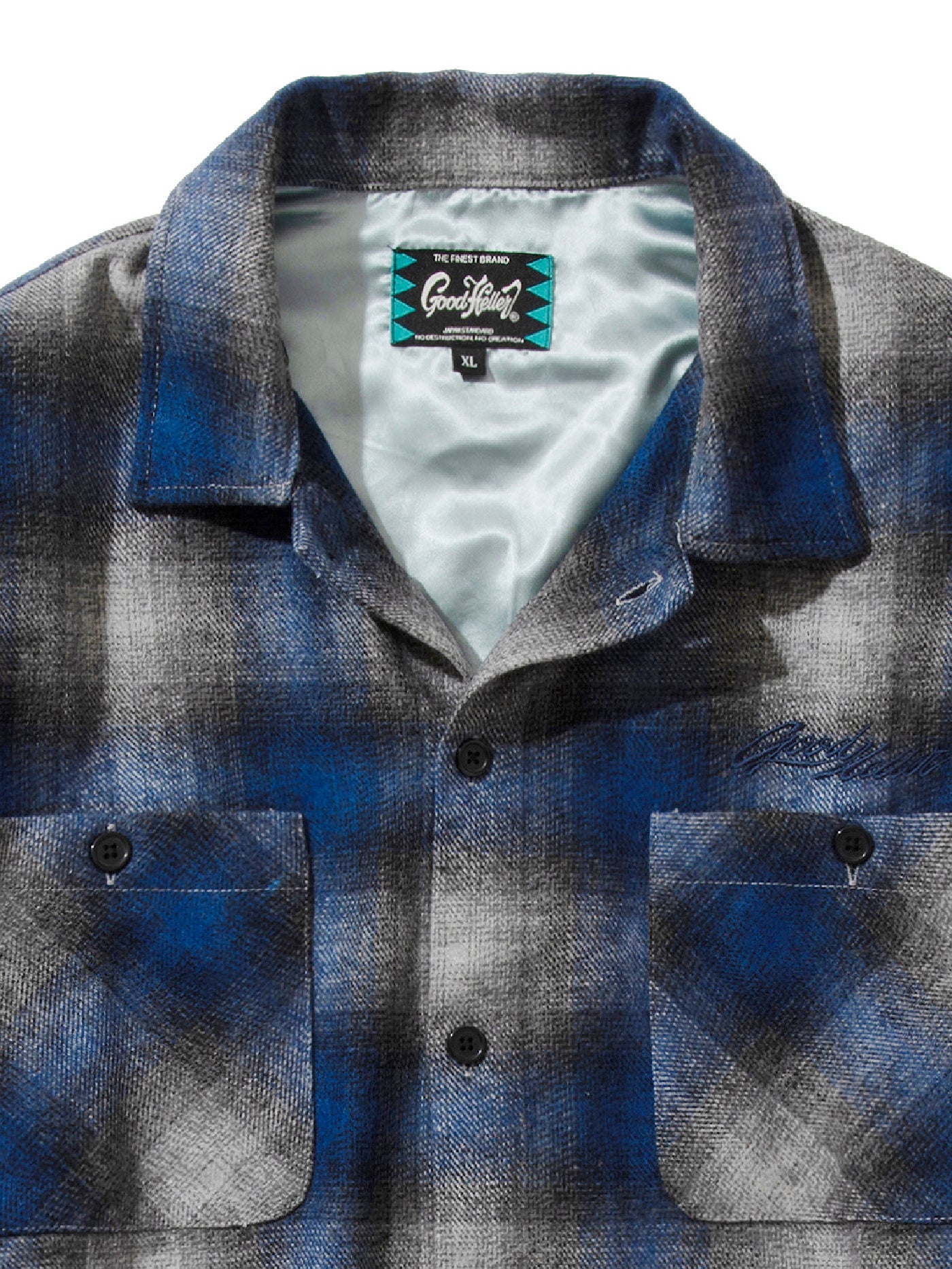 GOOD HELLER | WOOL&POLYESTER OMBRE CHECK SHIRT - Blue