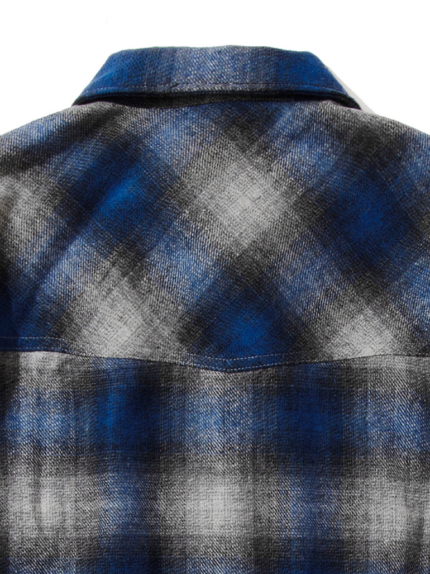 GOOD HELLER | WOOL&POLYESTER OMBRE CHECK SHIRT - Blue