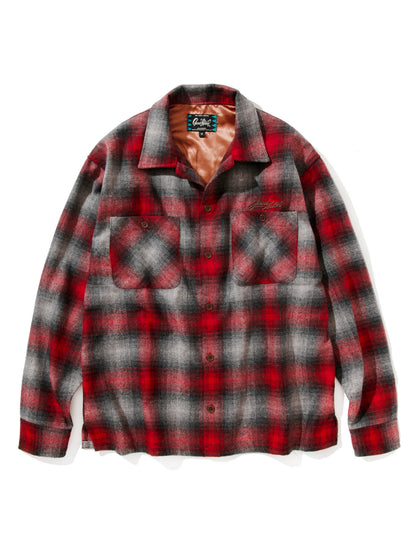 GOOD HELLER | WOOL&POLYESTER OMBRE CHECK SHIRT - Red