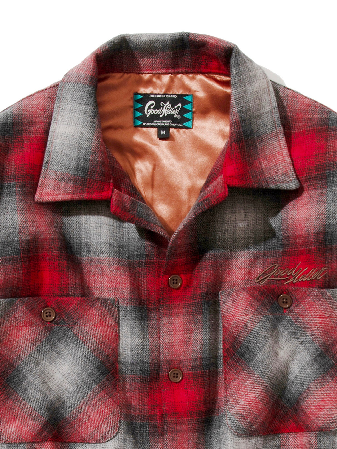 GOOD HELLER | WOOL&POLYESTER OMBRE CHECK SHIRT - Red