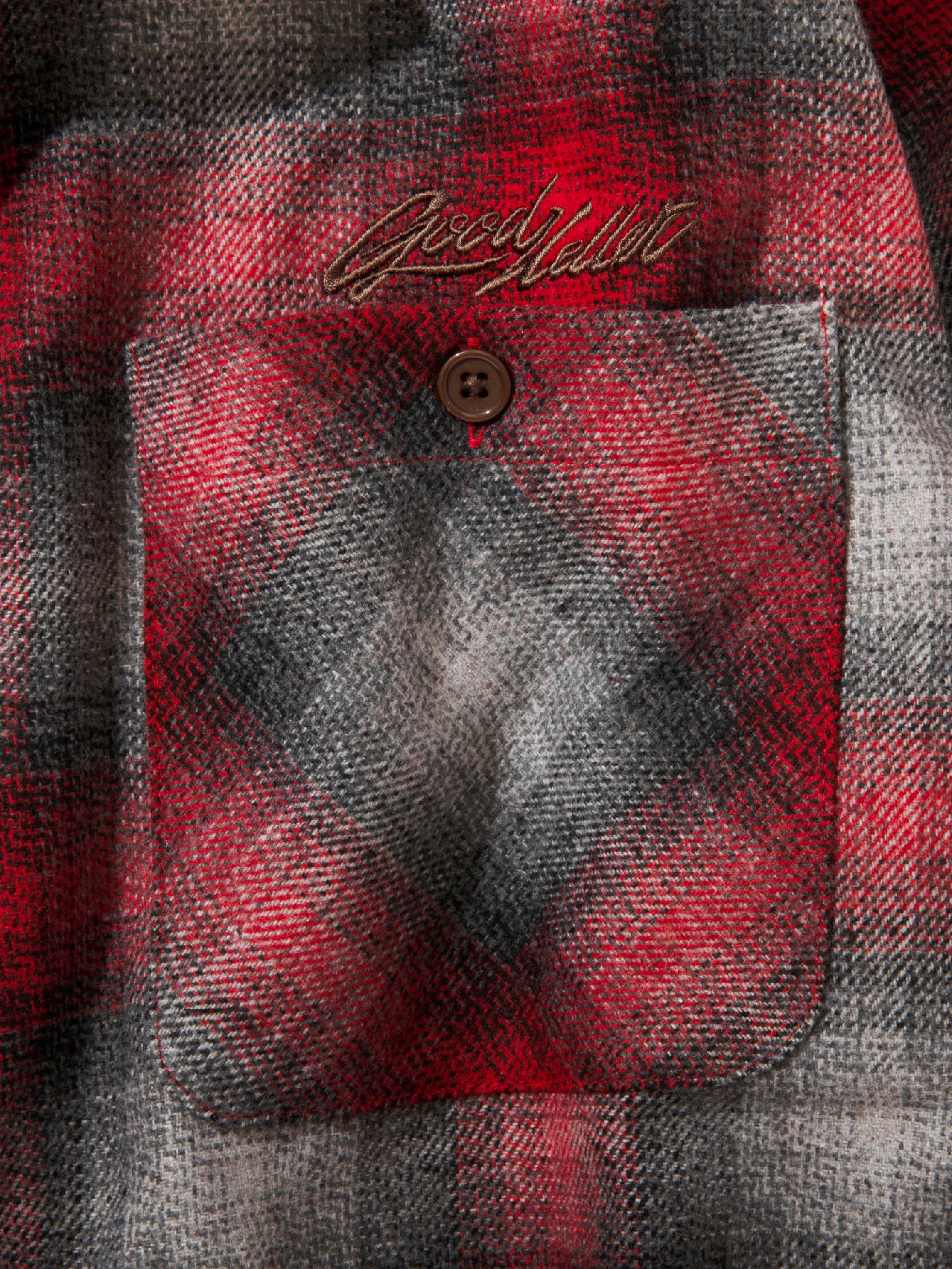 GOOD HELLER | WOOL&POLYESTER OMBRE CHECK SHIRT - Red