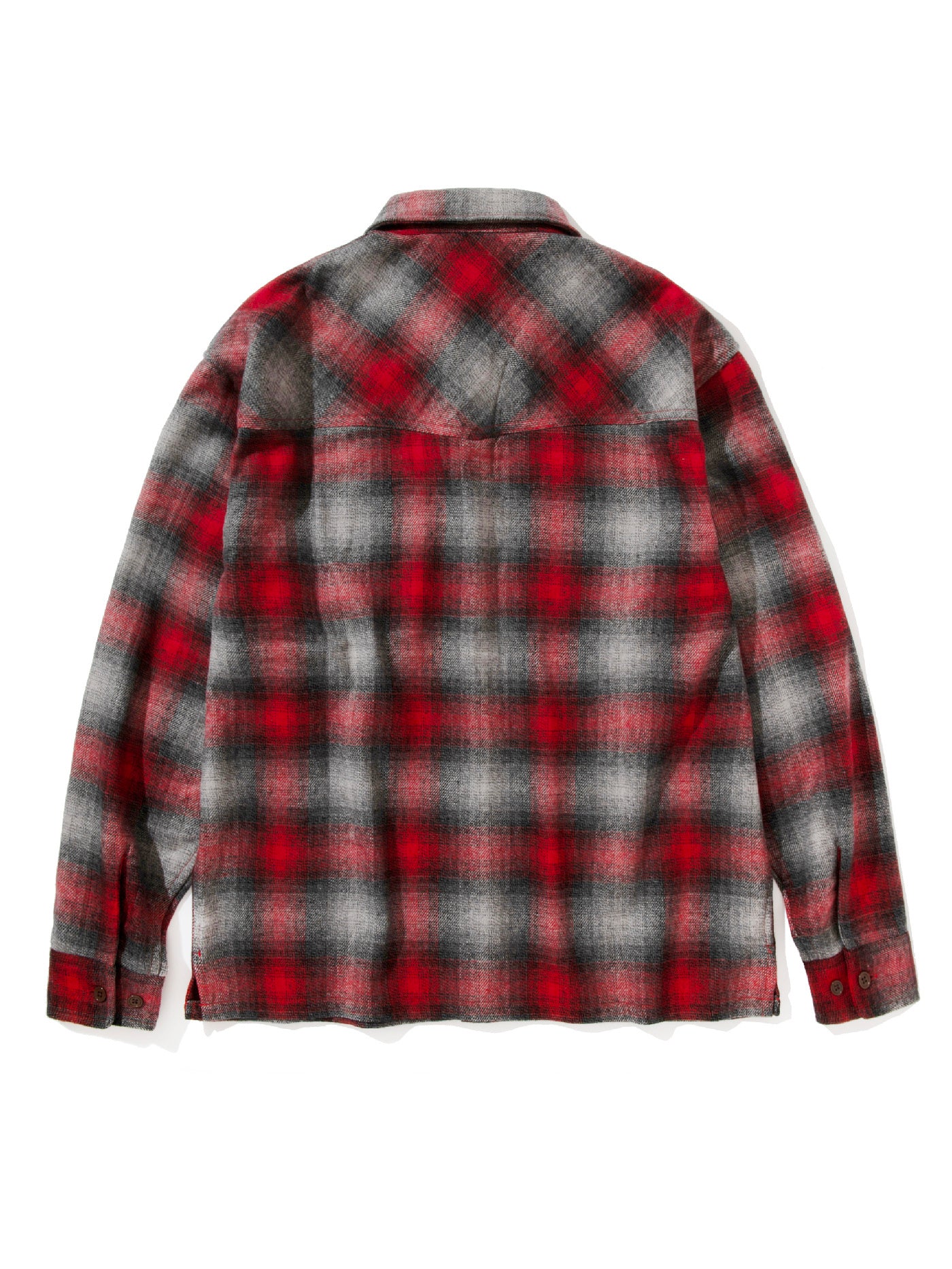 GOOD HELLER | WOOL&POLYESTER OMBRE CHECK SHIRT - Red