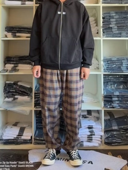 MINE Flannel Easy Pants / BROWN