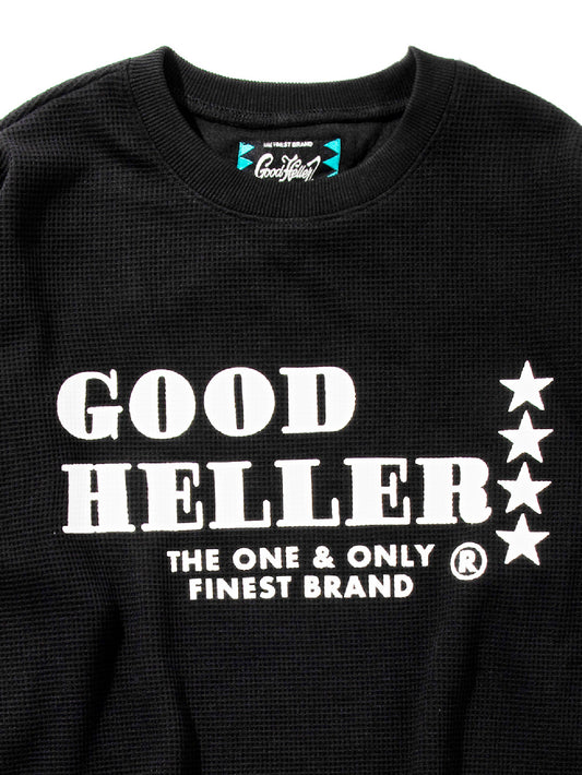 GOOD HELLER | LOGO THERMAL L/S T-SHIRT - Black
