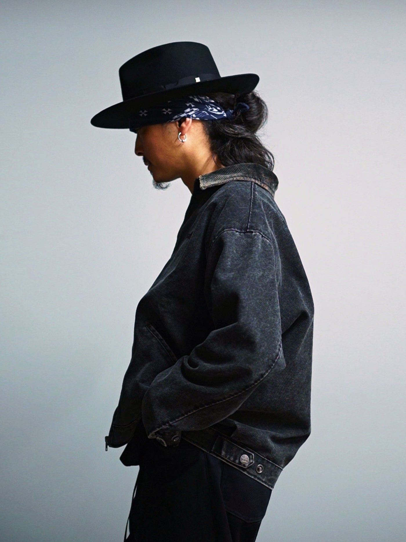 【10.25 (Sat) 12:00 Release】GOOD HELLER | HEAVY CANVAS DETROIT TYPE JACKET - Faded Black