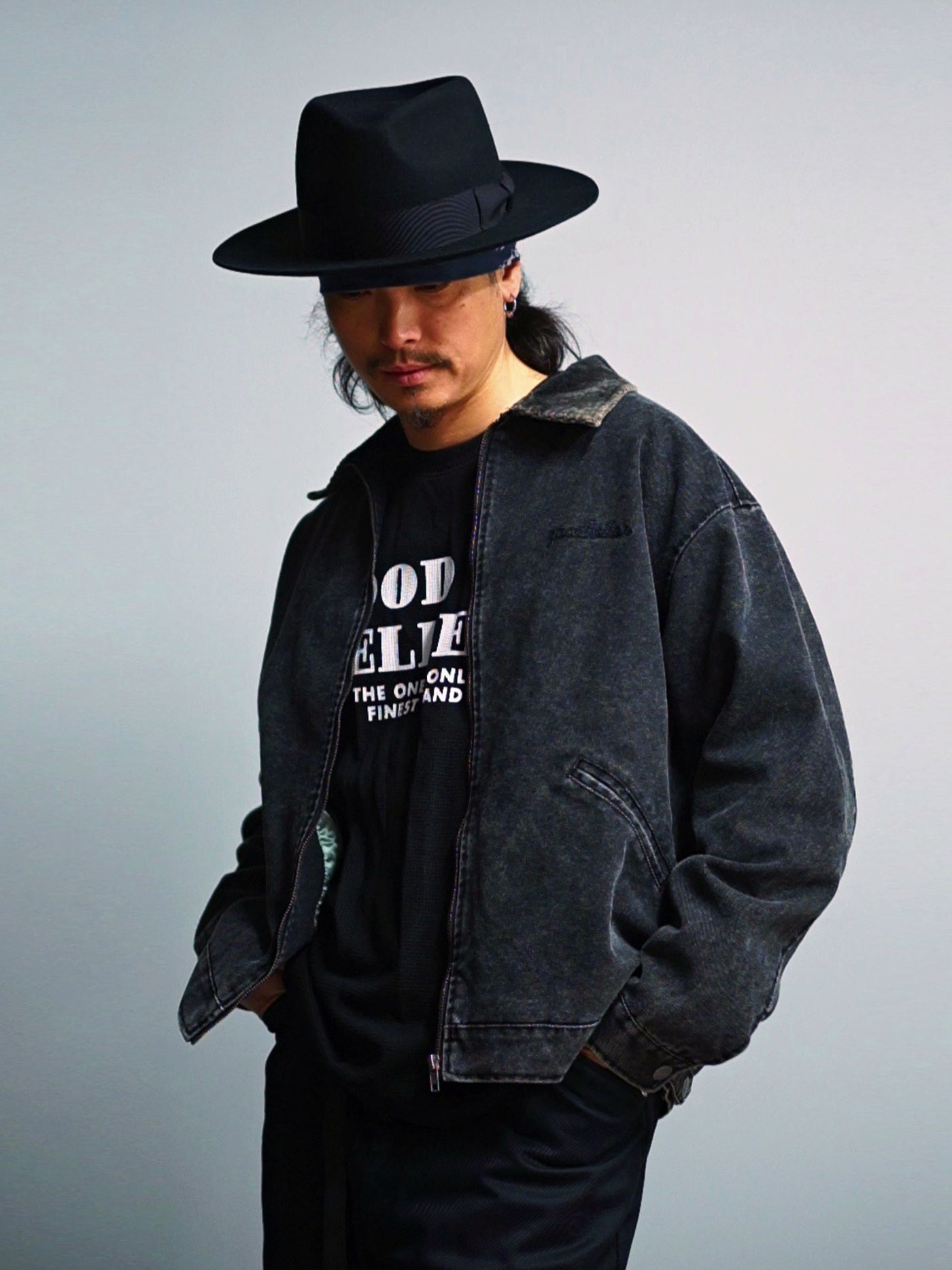 【10.25 (Sat) 12:00 Release】GOOD HELLER | HEAVY CANVAS DETROIT TYPE JACKET - Faded Black