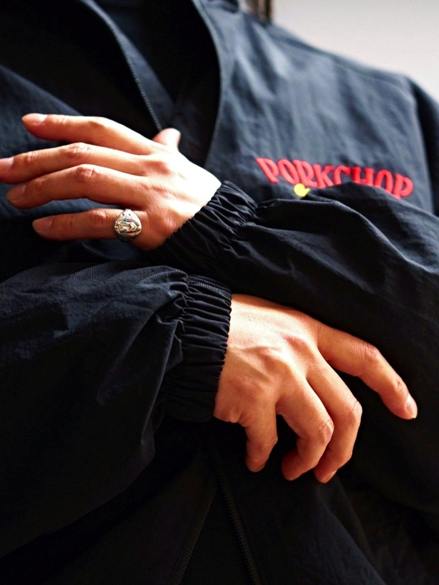 【11.2 (Sun) 12:00 Release】PORKCHOP | PORK BACK NYLON JKT - Black