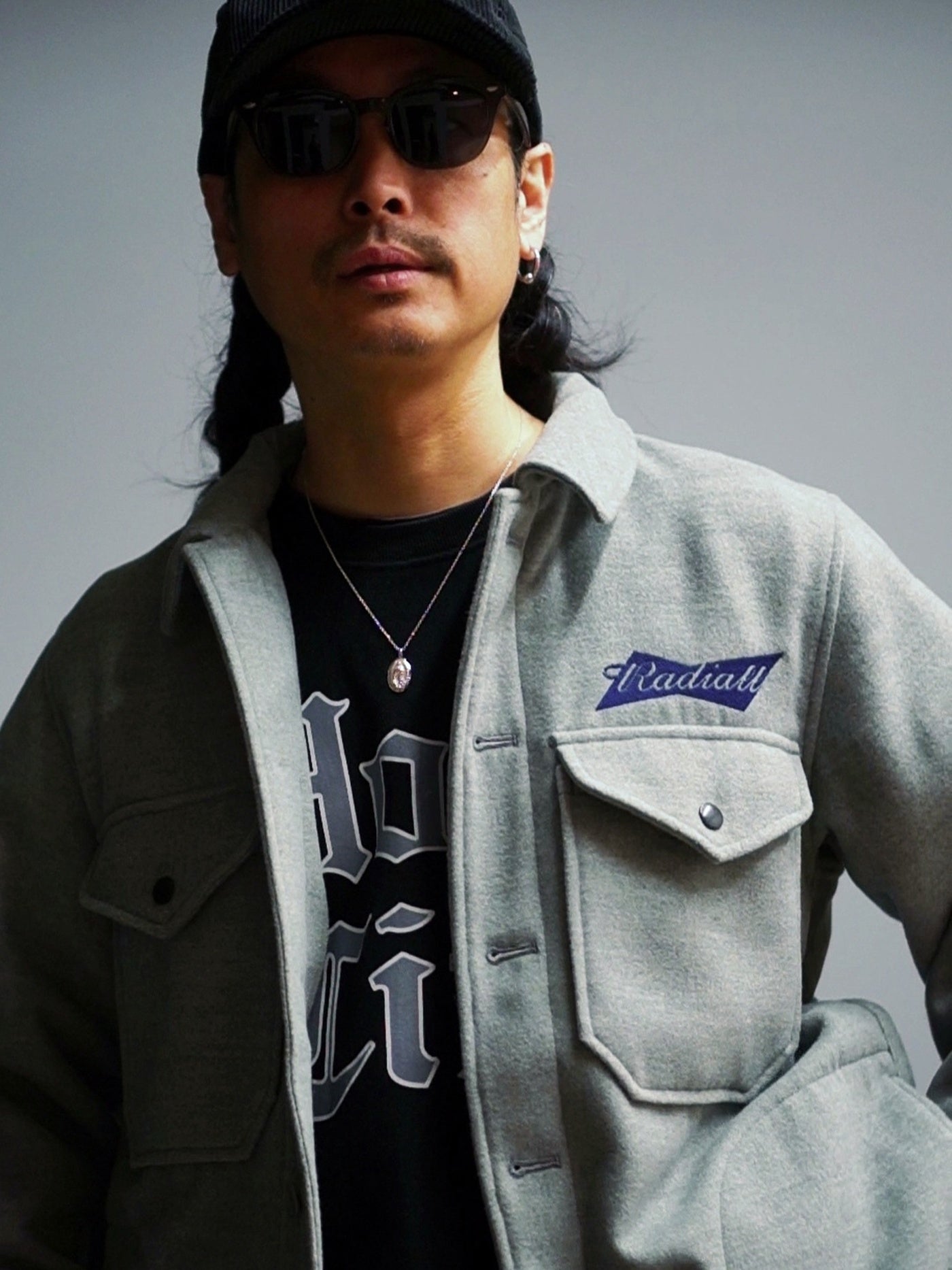 【11.8 (Sat) 12:00 Release】RADIALL | Bowtie - CPO SHIRT L/S - Ash Gray