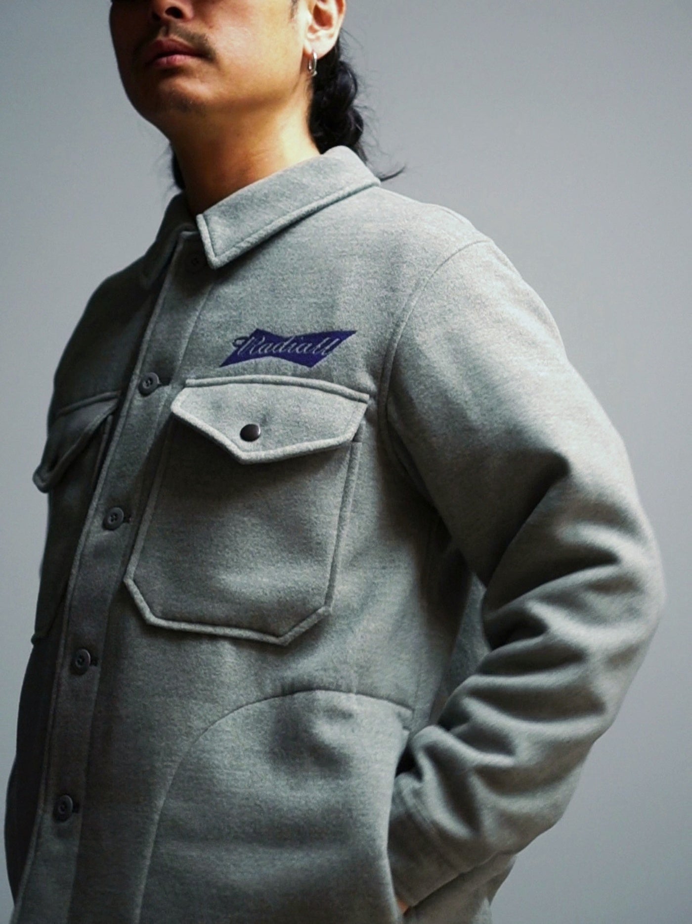 【11.8 (Sat) 12:00 Release】RADIALL | Bowtie - CPO SHIRT L/S - Ash Gray