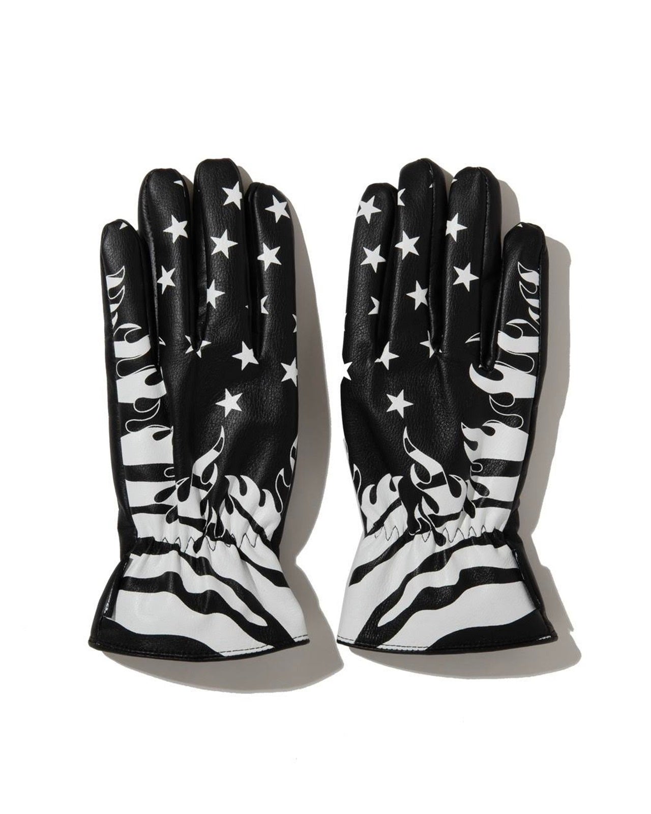 GOOD HELLER | AMERICAN FLAG FIRE PATTERN LEATHER GLOVE