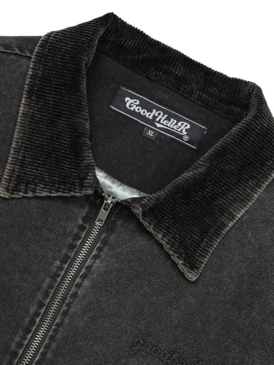 【10.25 (Sat) 12:00 Release】GOOD HELLER | HEAVY CANVAS DETROIT TYPE JACKET - Faded Black