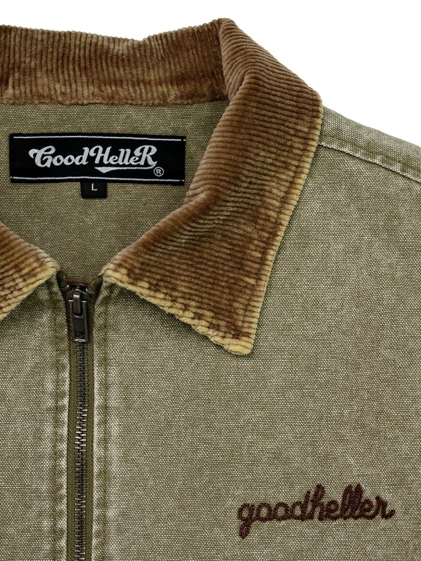 【10.25 (Sat) 12:00 Release】GOOD HELLER | HEAVY CANVAS DETROIT TYPE JACKET - Faded Olive