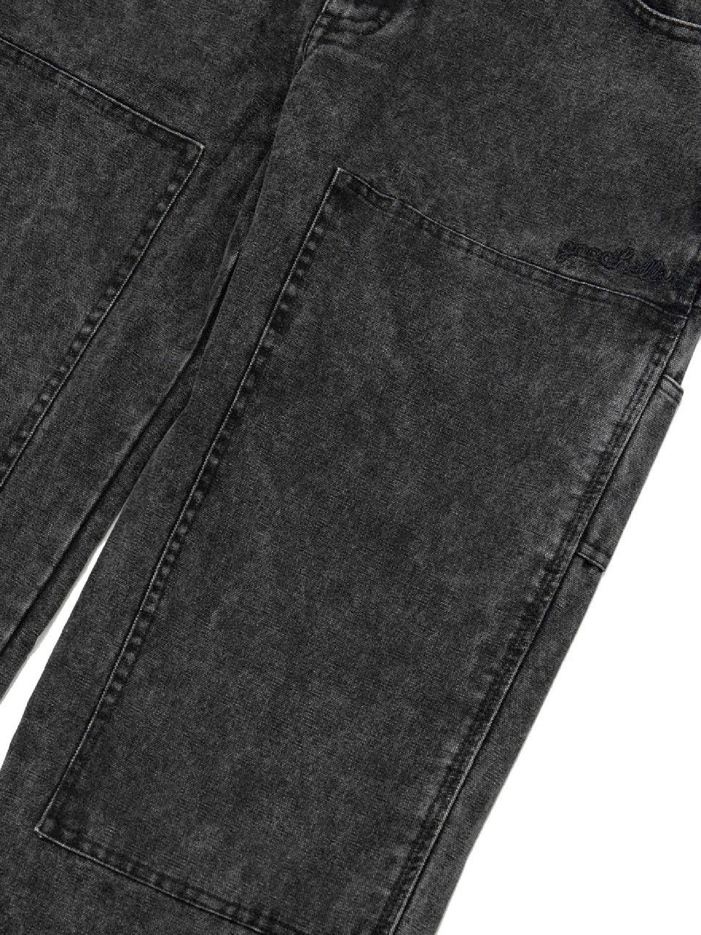 【10.25 (Sat) 12:00 Release】GOOD HELLER | HEAVY CANVAS DOUBLE KNEE PAINTER PANTS - Faded Black