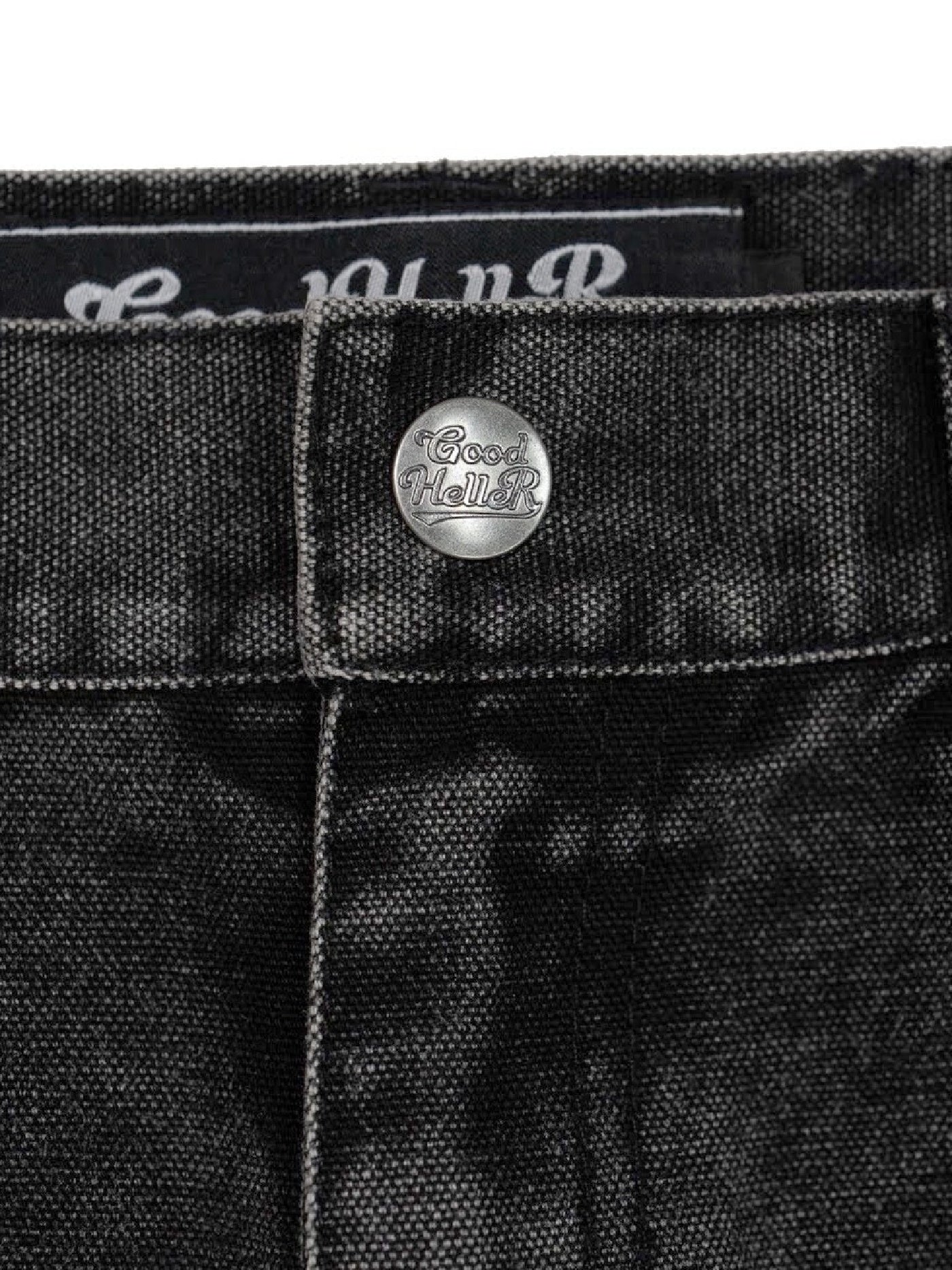 【10.25 (Sat) 12:00 Release】GOOD HELLER | HEAVY CANVAS DOUBLE KNEE PAINTER PANTS - Faded Black