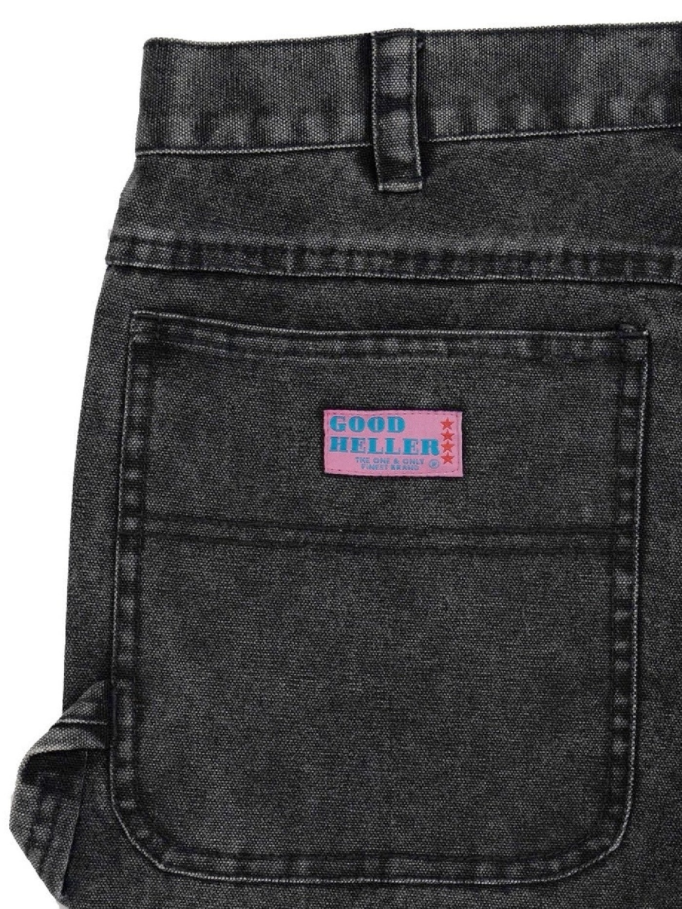 【10.25 (Sat) 12:00 Release】GOOD HELLER | HEAVY CANVAS DOUBLE KNEE PAINTER PANTS - Faded Black