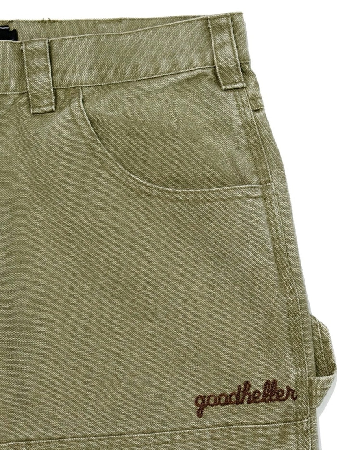 【10.25 (Sat) 12:00 Release】GOOD HELLER | HEAVY CANVAS DOUBLE KNEE PAINTER PANTS - Faded Olive