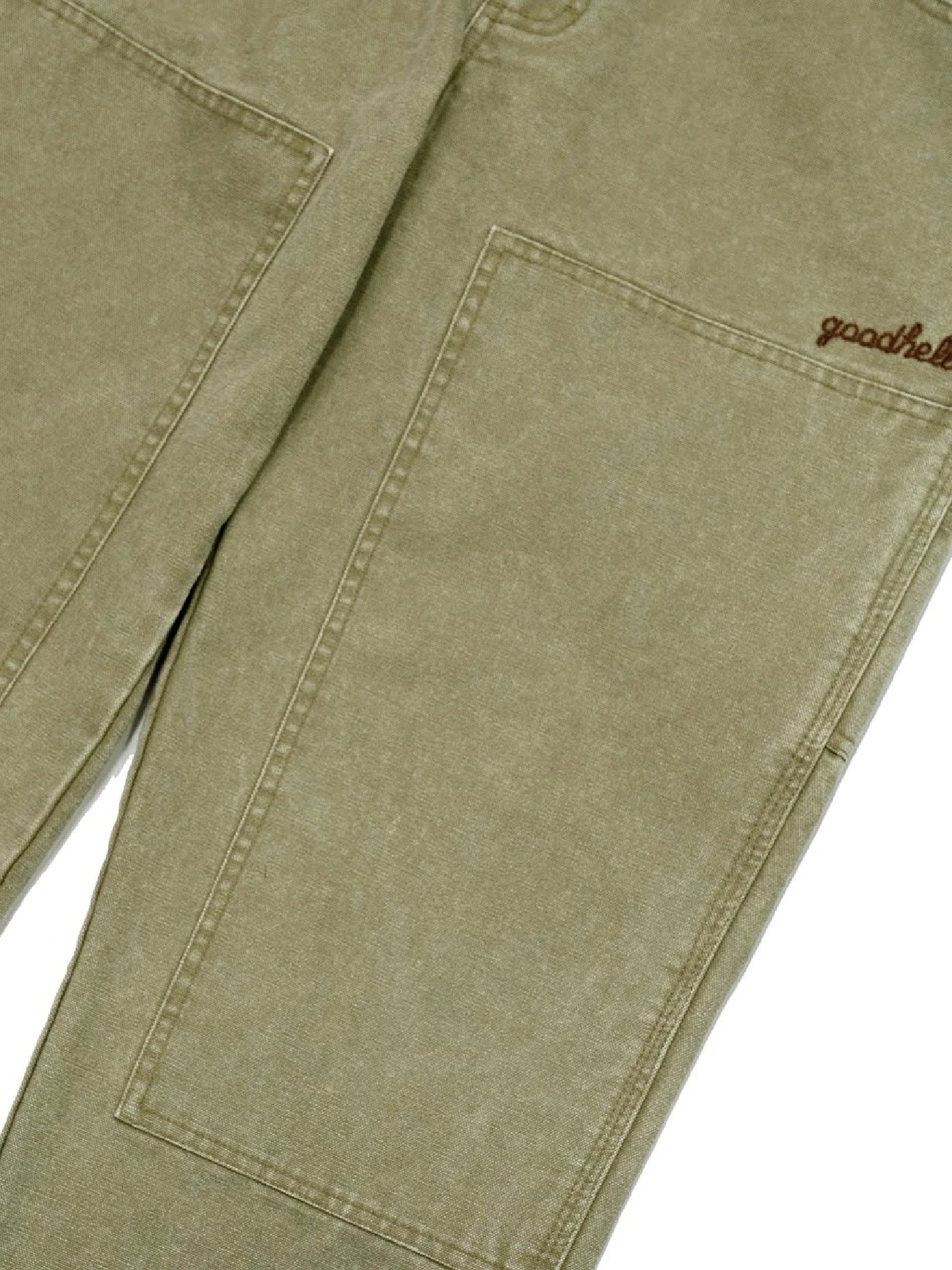 【10.25 (Sat) 12:00 Release】GOOD HELLER | HEAVY CANVAS DOUBLE KNEE PAINTER PANTS - Faded Olive