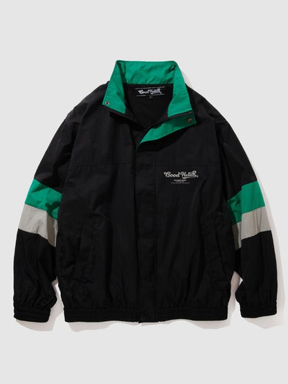 【2.21 (Sat) 12:00 Release】GOOD HELLER | STAND COLLAR NYLON JACKET - Black/Green