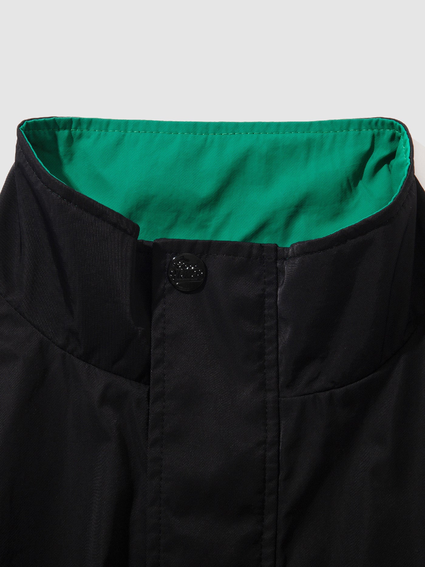 【2.21 (Sat) 12:00 Release】GOOD HELLER | STAND COLLAR NYLON JACKET - Black/Green