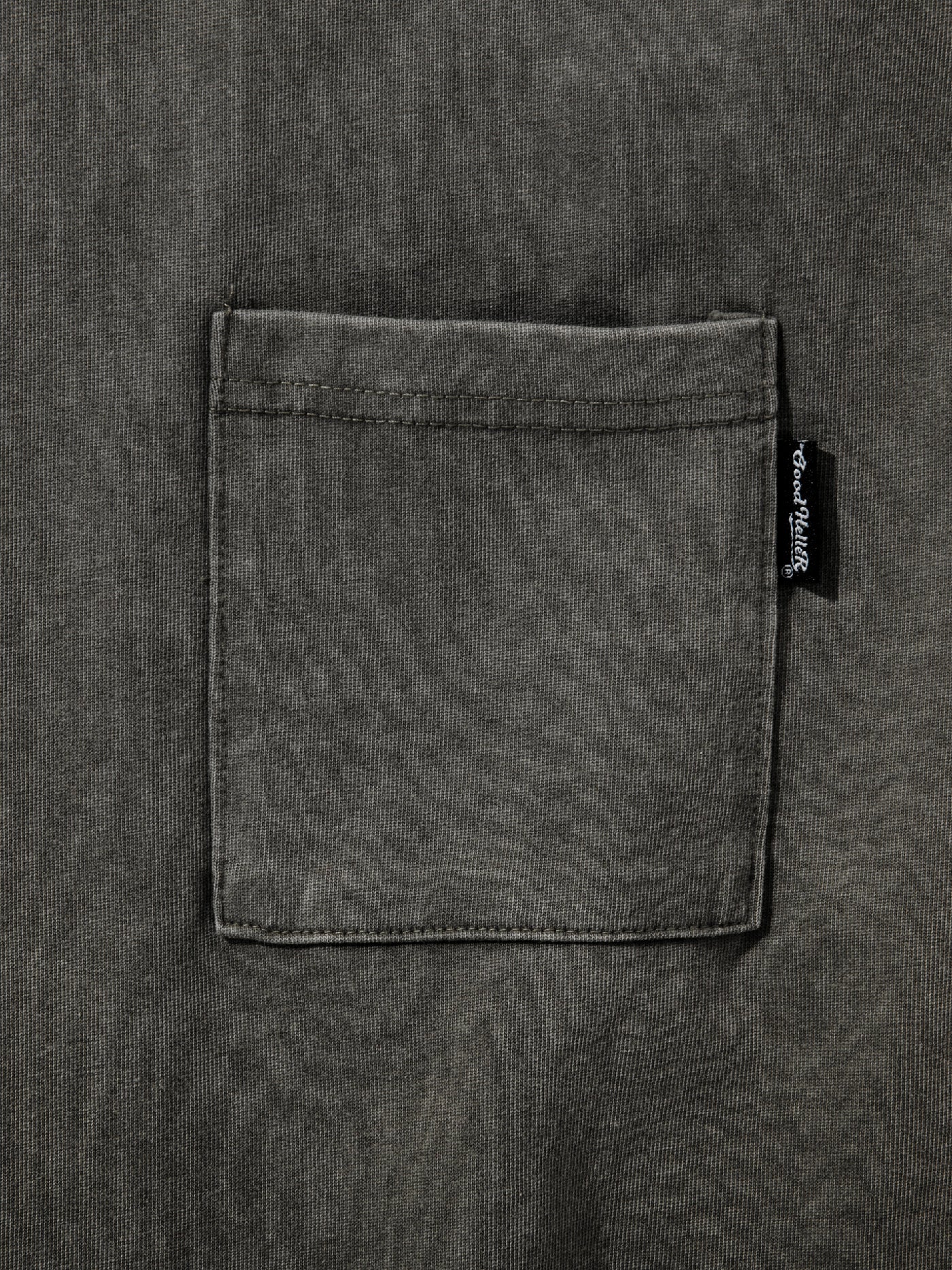 GOOD HELLER | LEATHER WAPPEN USED WASH L/S T-SHIRT - Black