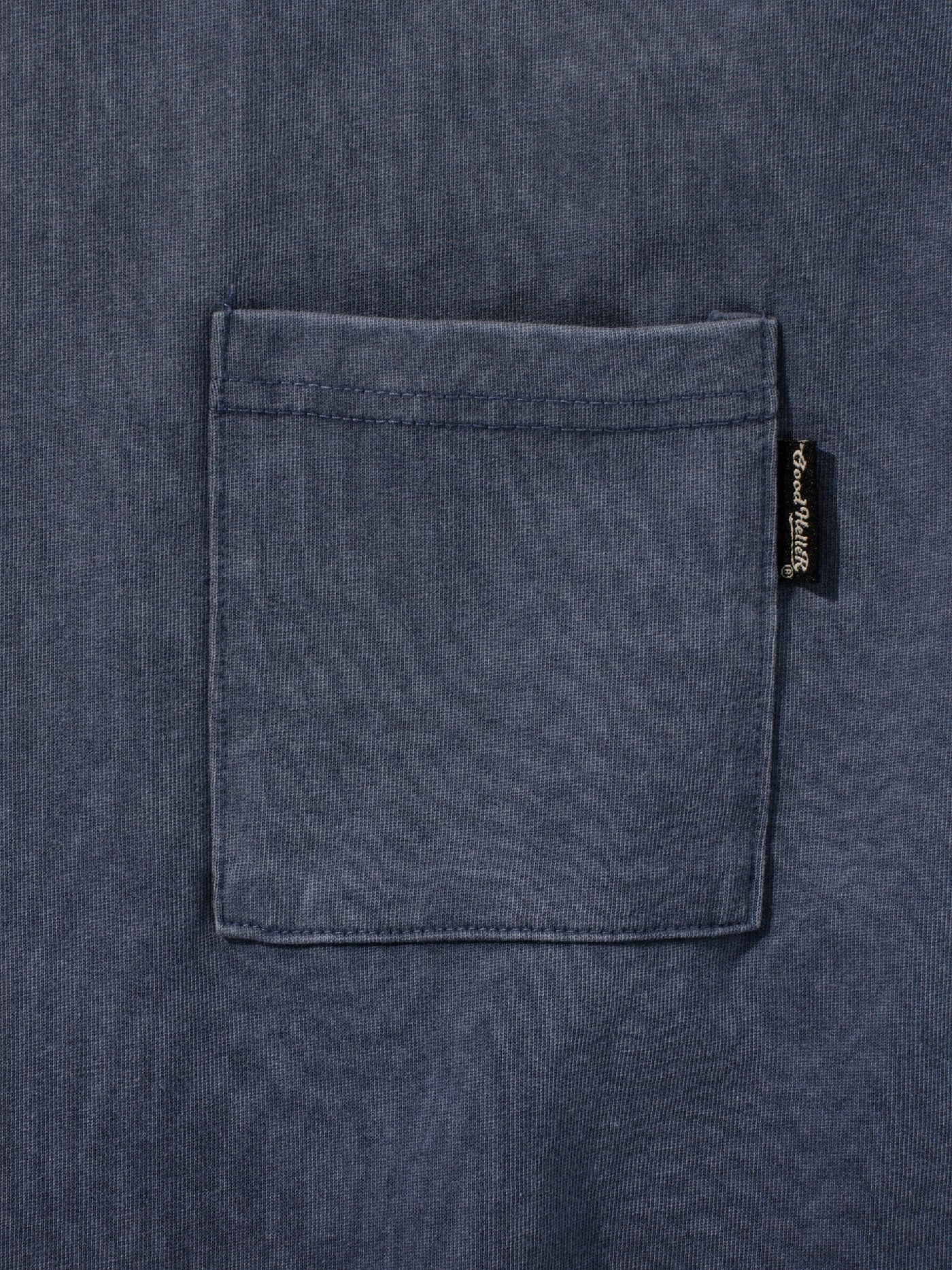 GOOD HELLER | LEATHER WAPPEN USED WASH L/S T-SHIRT - Navy