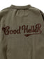 GOOD HELLER | LEATHER WAPPEN USED WASH L/S T-SHIRT - Olive