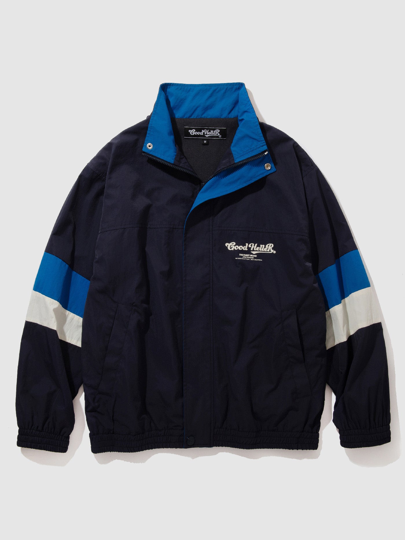 【2.21 (Sat) 12:00 Release】GOOD HELLER | STAND COLLAR NYLON JACKET - Navy/Royal