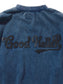 GOOD HELLER | LEATHER WAPPEN USED WASH L/S T-SHIRT - Navy