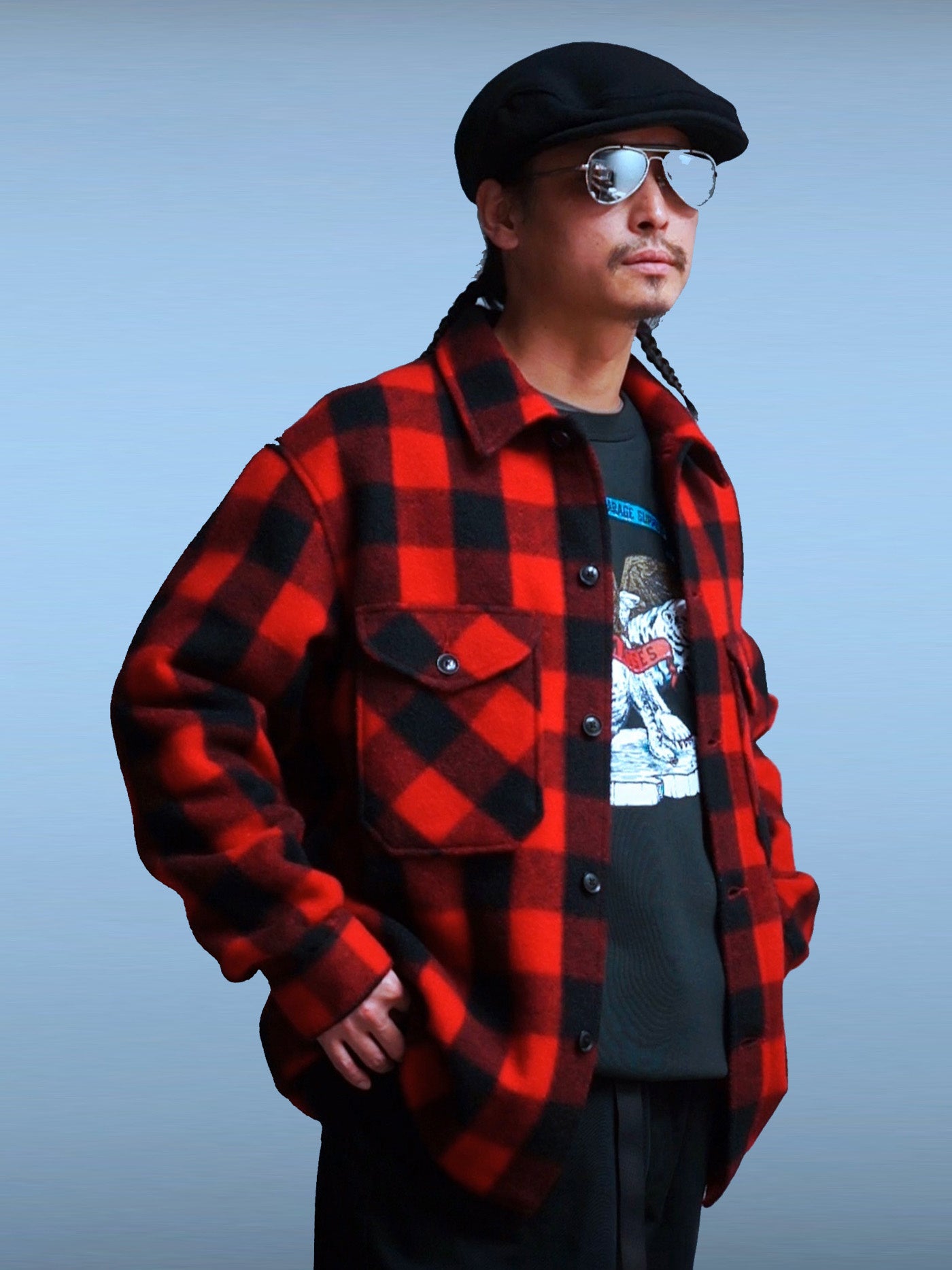 PORKCHOP | feat. MASSES WOOL JACKET P - Red