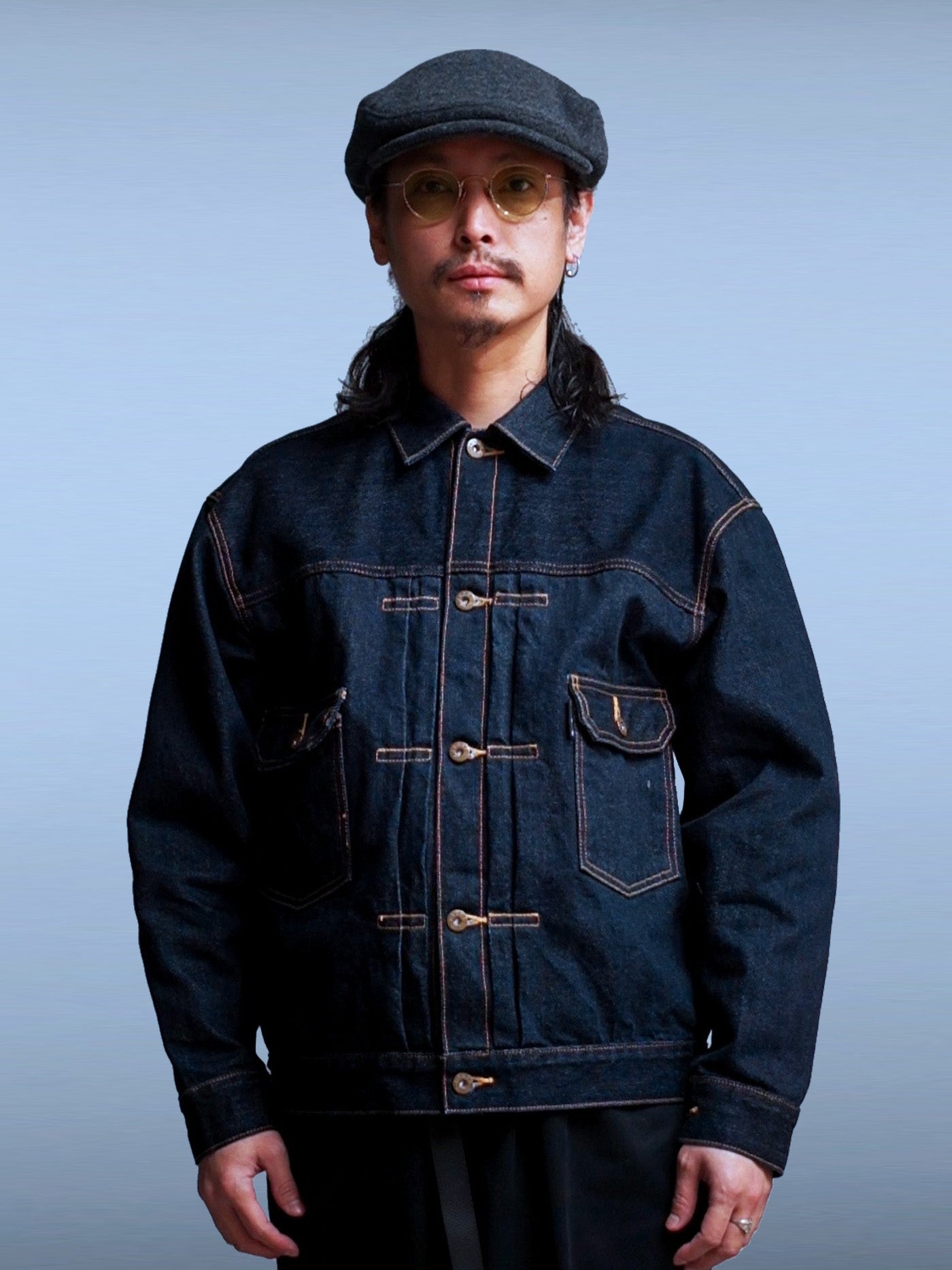 GOOD HELLER | 2nd TYPE WIDE DENIM JACKET - Indigo Wash