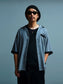 RADIALL | True Deal Pot - OPEN COLLARED SHIRT S/S - Steel Gray