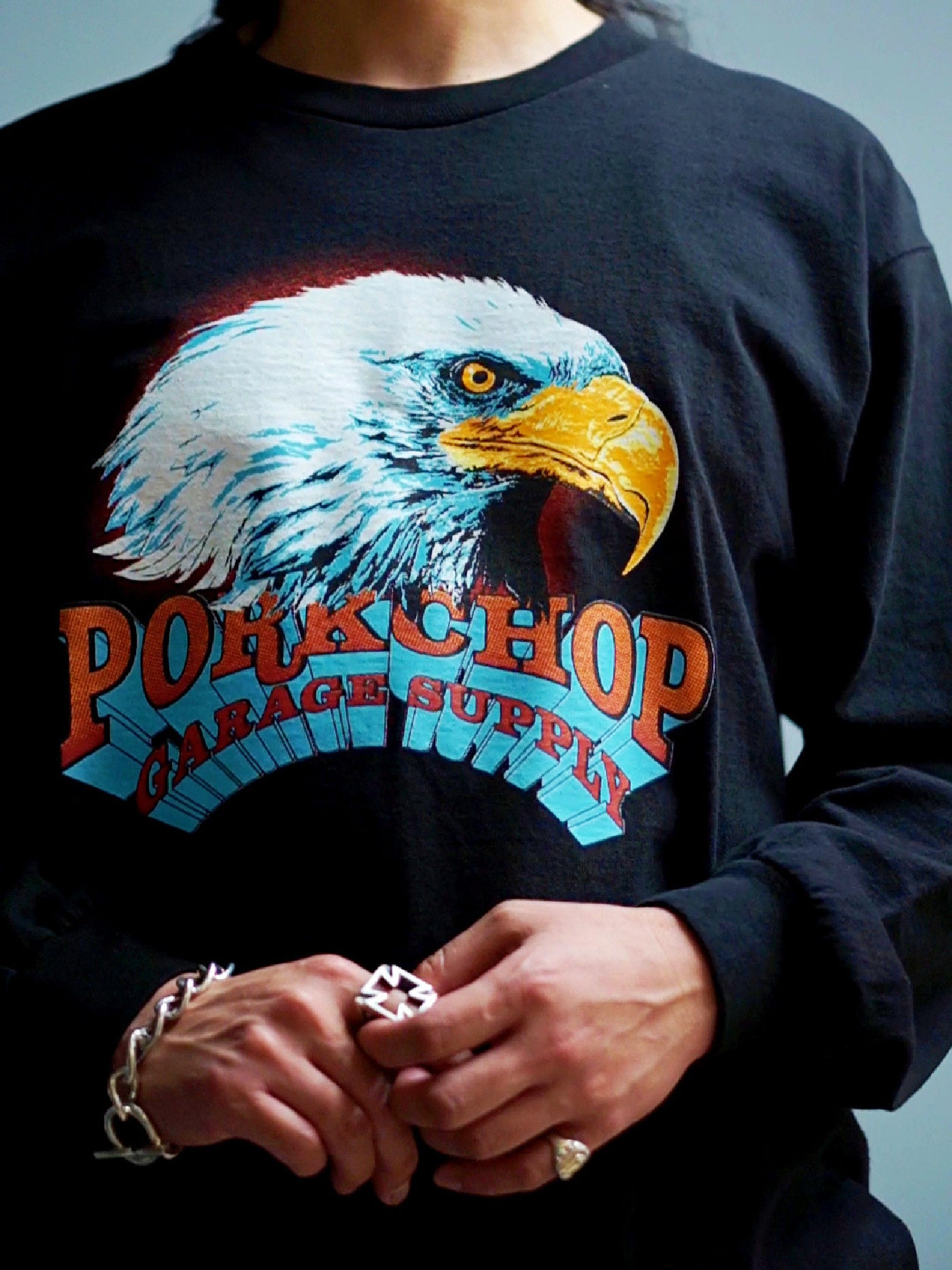 PORKCHOP | EAGLE L/S - Black