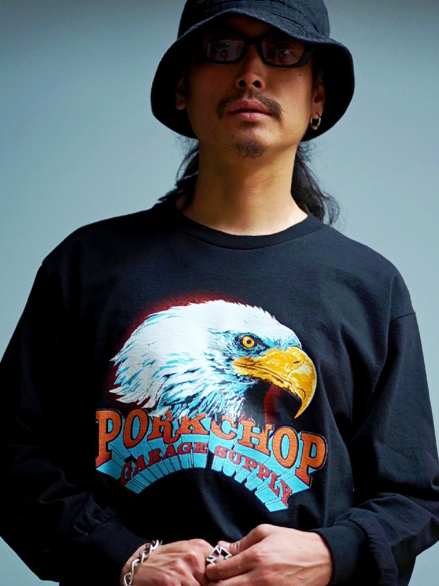 PORKCHOP | EAGLE L/S - Black