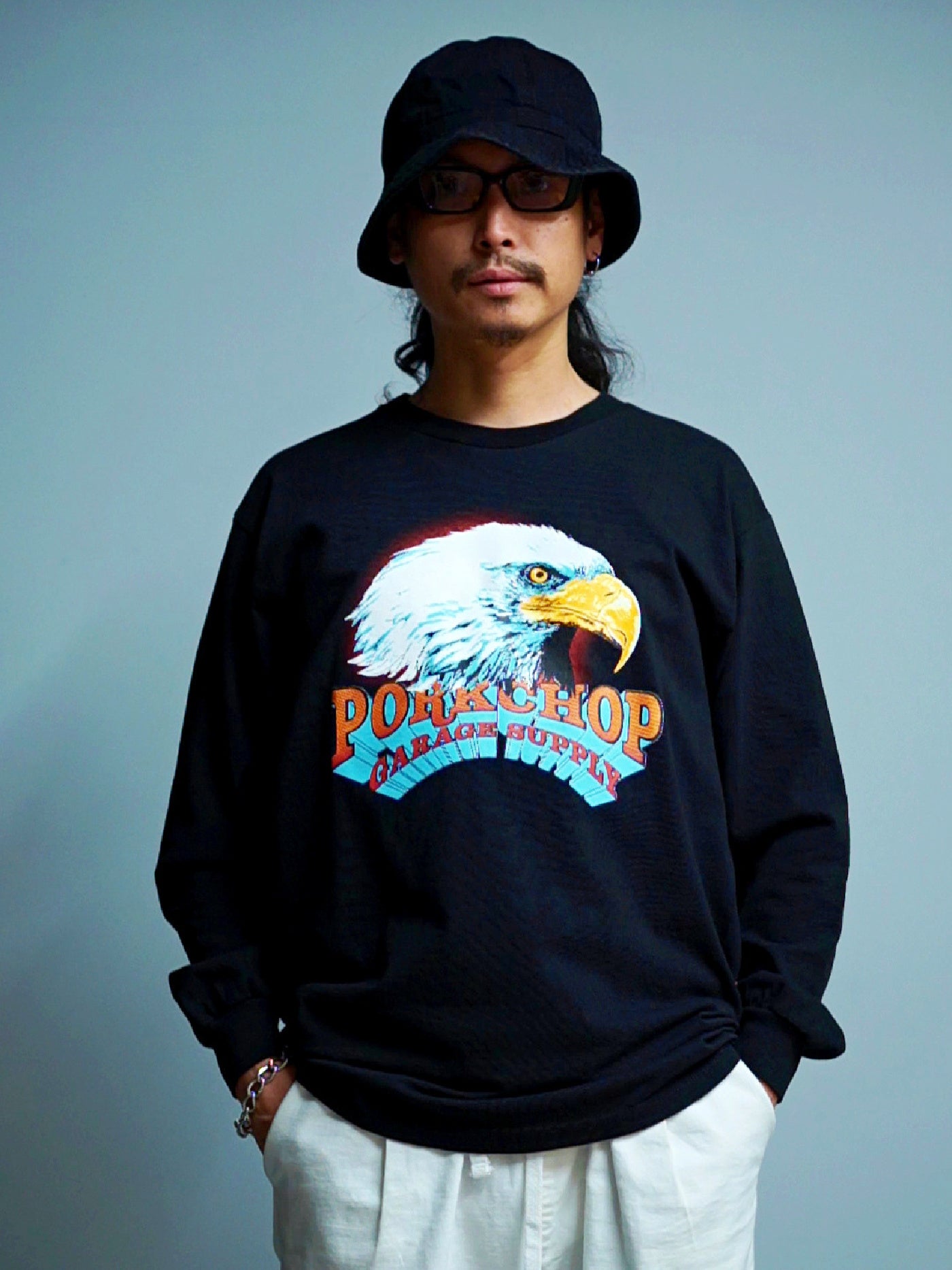 PORKCHOP | EAGLE L/S - Black