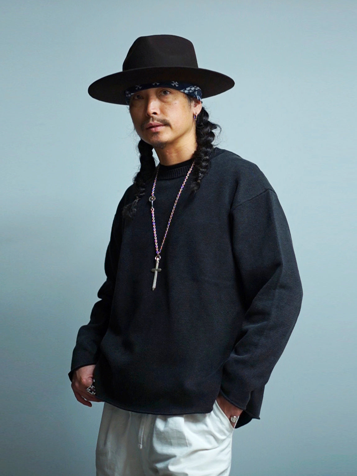 RADIALL | Ludwig - CREW NECK SWEATER L/S - Faded Black