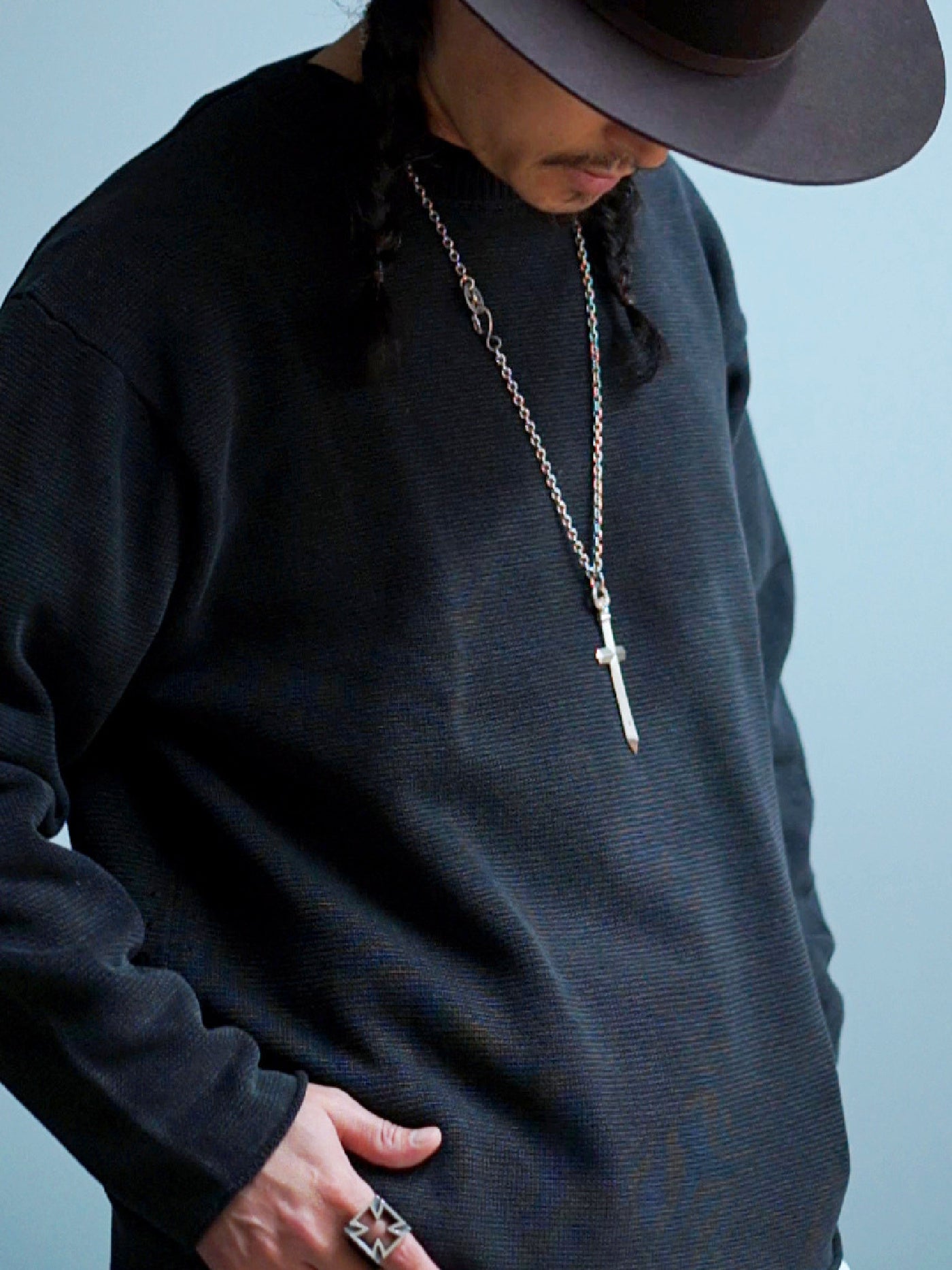 RADIALL | Ludwig - CREW NECK SWEATER L/S - Faded Black