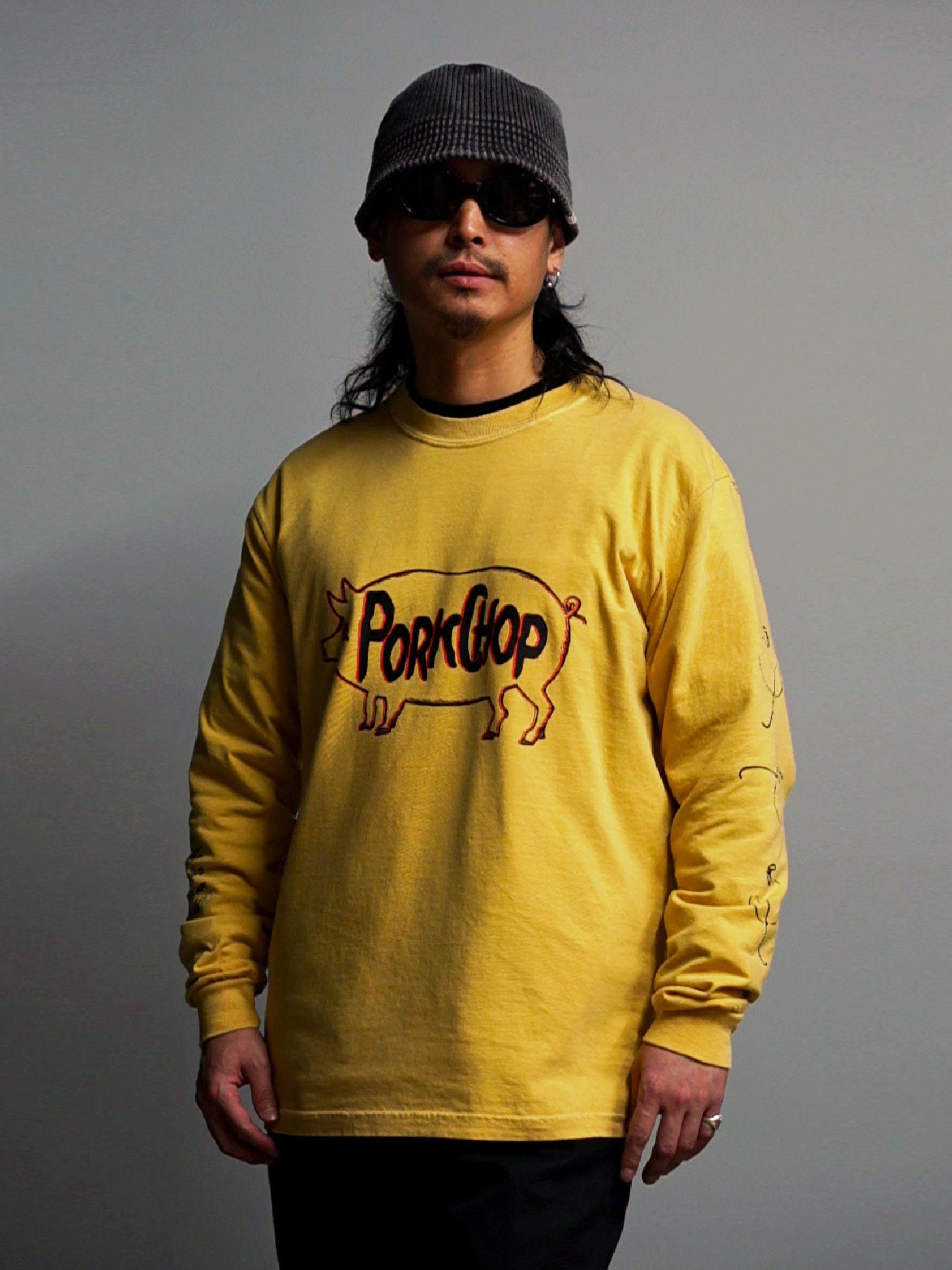 PORKCHOP | SCUM PORK L/S TEE - Mustard