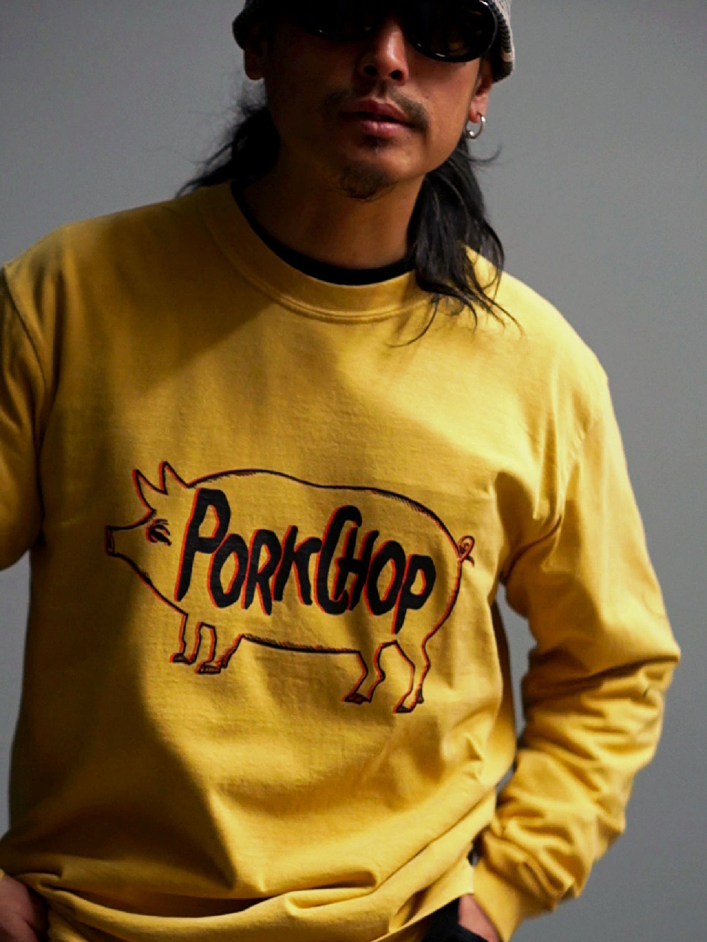 PORKCHOP | SCUM PORK L/S TEE - Mustard