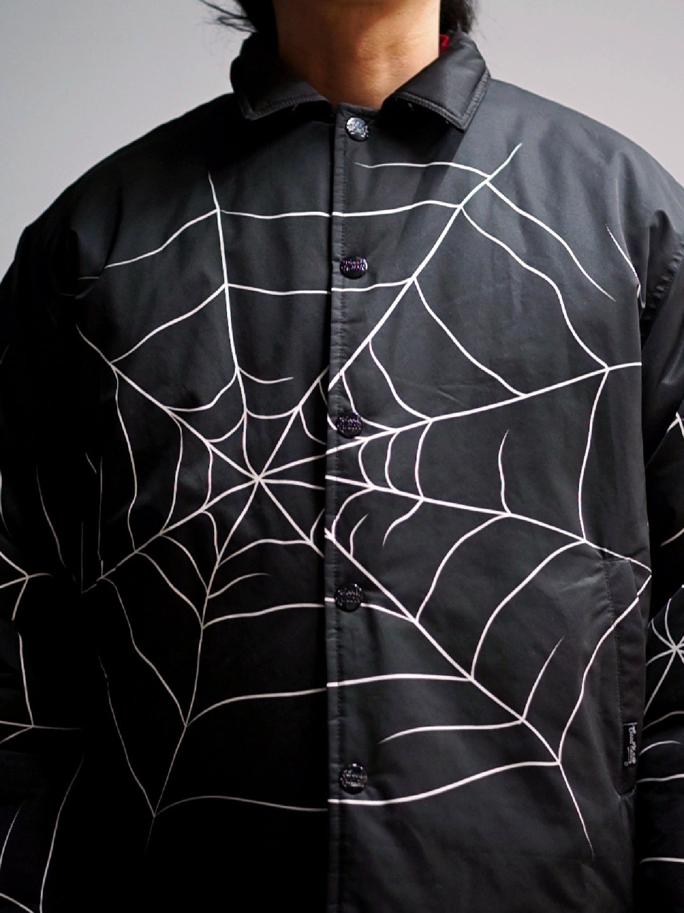 【11.8 (Sat) 12:00 Release】GOOD HELLER | SPIDER WEB PATTERN PADDED COACH JACKET